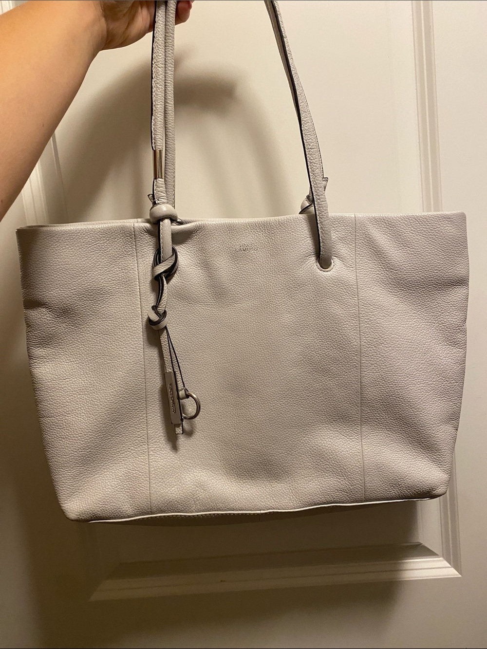 Vince Camuto Pebbled Leather Tote - Light Gray